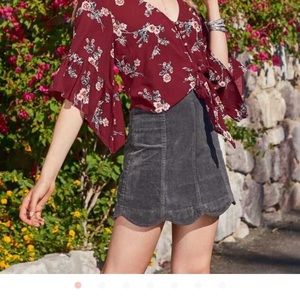 corduroy charcoal skirt